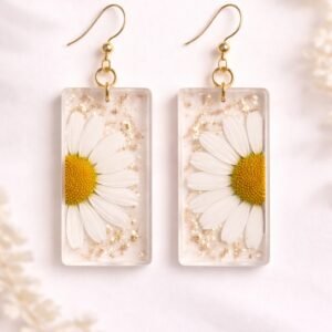 daisy resin earrings