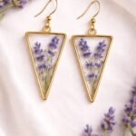 lavender bloom resin earrings